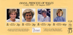 #197 British Indian Ocean Territory - Diana, Princess of Wales, Sheet of 4 (MNH)