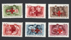 #B211-B216 Hungary - Stamps of 1955 Surcharged in Red or Lake (MNH)