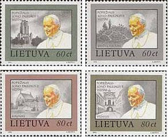 #461-464 Lithuania - Pope Paul II (MNH)