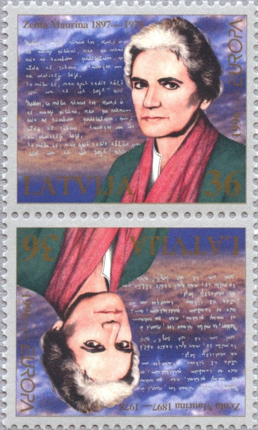 #414a Latvia - 1996 Europa: Famous Women, Tete-Beche Pair (MNH)