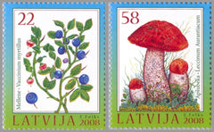 #715-716 Latvia - Berries and Mushrooms Type of 2007, Set of 2 (MNH)