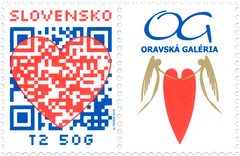 #707 Slovakia - 2015 Valentine's Day: Heart and QR Code + Label (MNH)