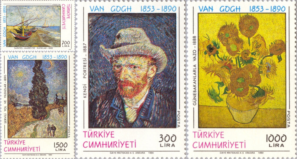 #2481-2484 Turkey - Paintings by Vincent Van Gogh (MLH)