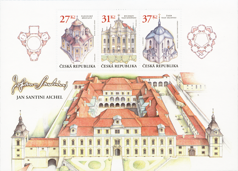 Czech Republic - 2023  Giovanni Santini and his buildings - SS (MNH)