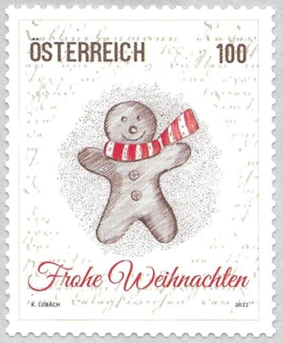 Austria - 2022 Christmas Gingerbread Man stamp (MNH) - self-adhesive