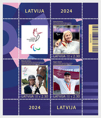 Latvia - 2024 Paralympic Medalists - Miniature Sheet (MNH)