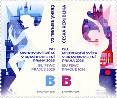 Czech Republic - 2026 World Figure Skating Championships Prague 2026 (register of 2 stamps) (MNH)