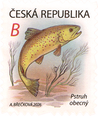 Czech Republic - 2026 Aquatic Kingdom - Brown Trout - mint self-adhesive stamp (MNH)