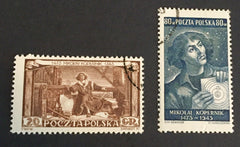 #578-579 Poland - 480th Birth Anniv. of Nicolaus Copernicus, Astronomer (Used)