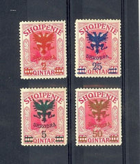 #125-128 Albania - Overprints (MNH)