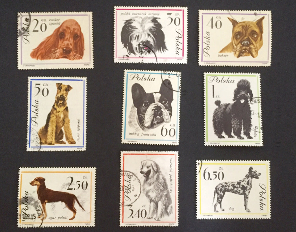 #1115-1123 Poland - Dogs, Set of 9 (Used)