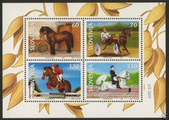 #356a Slovenia - Horses, Equestrian, Animals S/S (MNH)