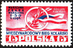 #419 Poland - Decorated Bicycle Wheel, 1st Intl. Bicycle Peace Race (MNH)