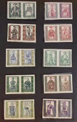 #886-905 Poland - Regional Costumes, Pairs, Imperf (MNH)