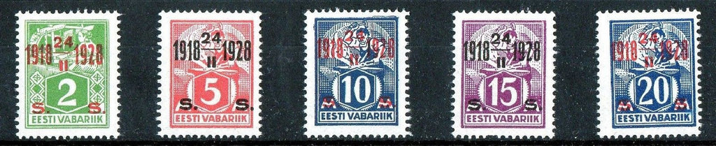 #84-88 Estonia - Stamps of 1922-25 Surcharged (MLH)