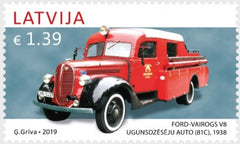 #1021 Latvia - 1938 Ford-Vairogs V8 Fire Truck (MNH)