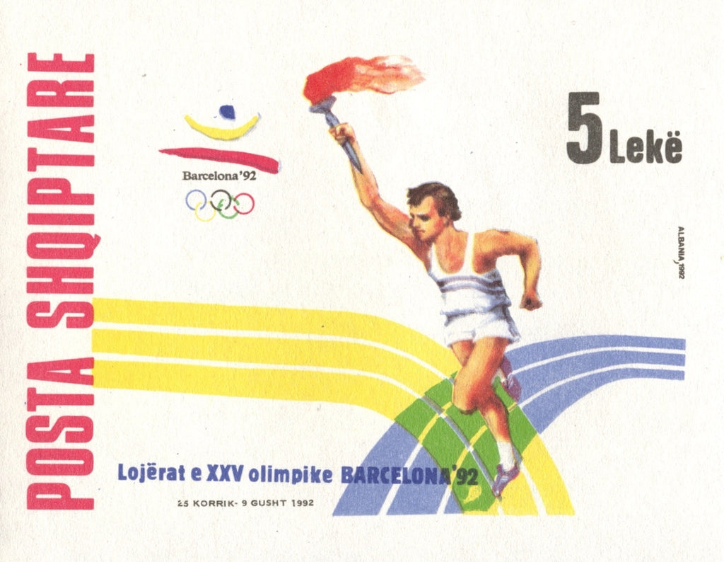 #2415 Albania - 1992 Summer Olympics: Torch Bearer, Imperf (MNH)