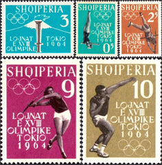 #616-620 Albania - 1964 Olympic Games, Tokyo (MNH)