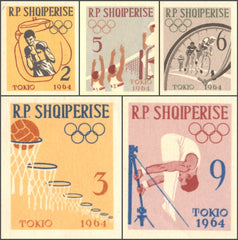 #666-670 Albania - 1964 Olympic Games in Tokyo, Imperf. (MNH)