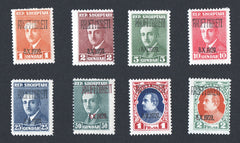 #241-248 Albania - Nos. 186-189, 191-194 Overprinted in Red or Black, Set of 8 (MLH)