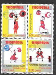 #2872 Albania - Weight Lifting, Block of 4 (MNH)