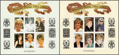 #1008-1009 Angola - Diana, Princess of Wales, 2 Sheets of 6 (MNH)
