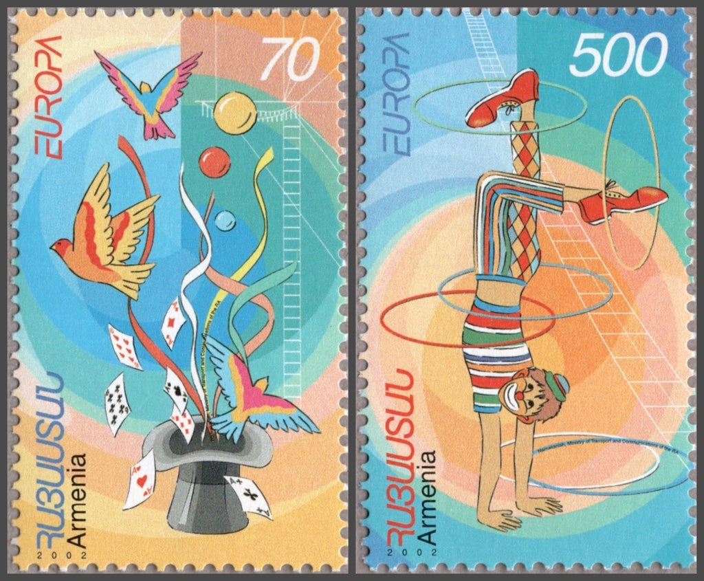 #657-658 Armenia - 2002 Europa: Circus, Set of 2 (MNH)