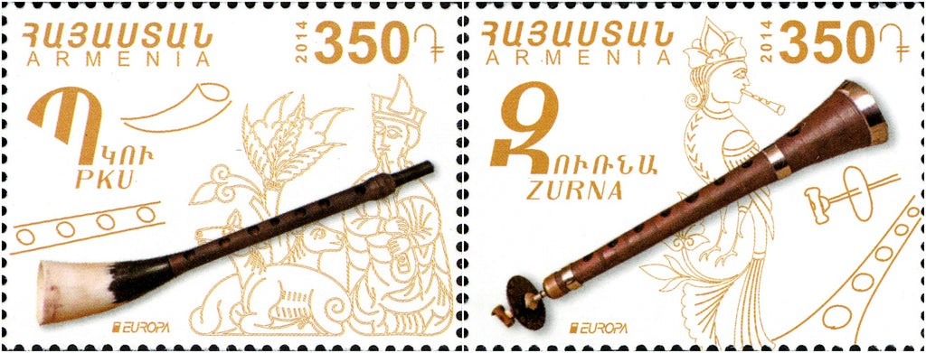 #992-993 Armenia - 2014 Europa: Musical Instruments (MNH)