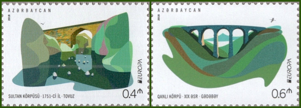 #1191-1192 Azerbaijan - 2018 Europa: Bridges (MNH)
