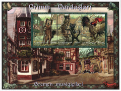 #652 Azerbaijan - Grimm's Fairy Tales, Sheet of 3 (MNH)