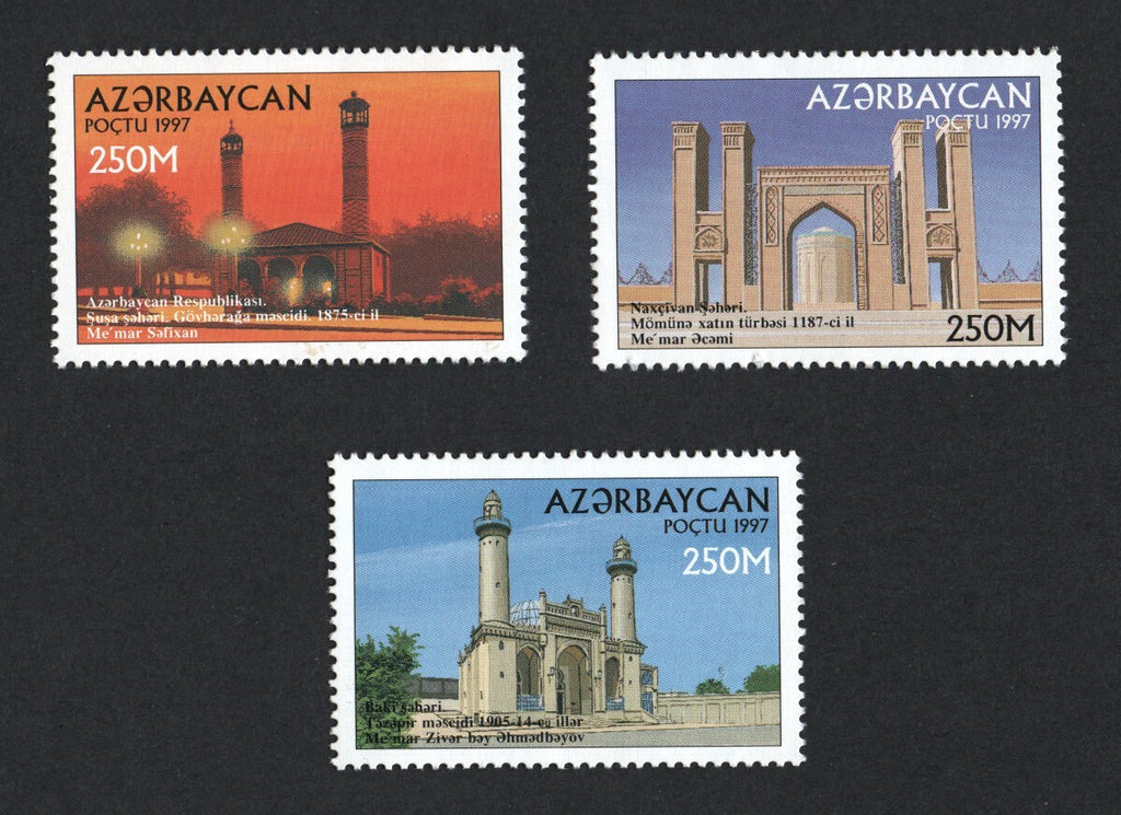 661663 Azerbaijan Mosques, Set of 3 (MNH) Eastern Europe Postage