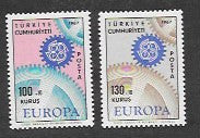 #B120-B121 Turkey - 1967 Europa: Cogwheels (MNH)