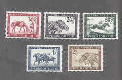 #B179-B183 Austria - Race Horse with Foal (MNH)