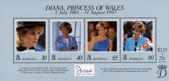 #753 Bermuda - Diana, Princess of Wales, Sheet of 4 (MNH)