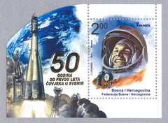 #676 Bosnia (Muslim) - First Man in Space, 50th Anniv. S/S (MNH)