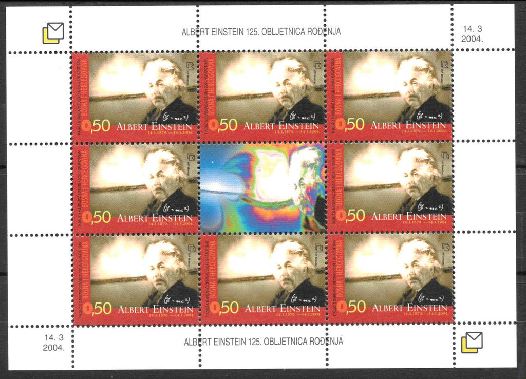 #118 Bosnia (Croat) - Albert Einstein M/S (MNH)