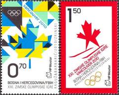 #227-228 Bosnia (Croat) - 2010 Winter Olympics, Vancouver (MNH)