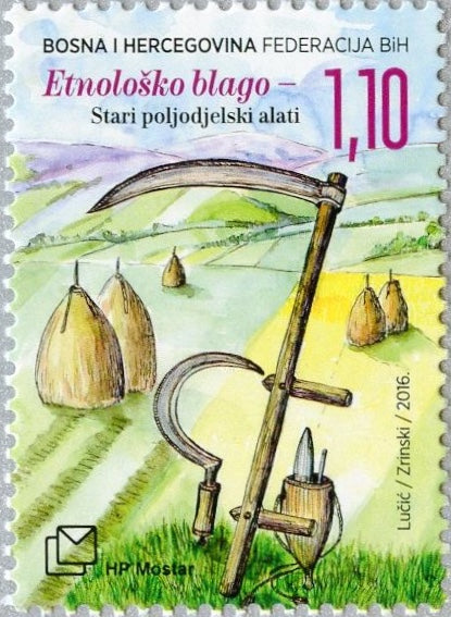 #340 Bosnia (Croat) - Old Agricultural Tools (MNH)