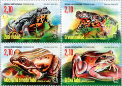 #342 Bosnia (Croat) - Fauna: Frogs, Block of 4 (MNH)