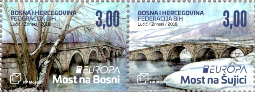 #371 Bosnia (Croat) - 2018 Europa: Bridges, Pair (MNH)