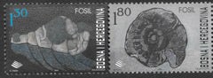 #385 Bosnia (Muslim) - Shell Fossils, Pair (MNH)