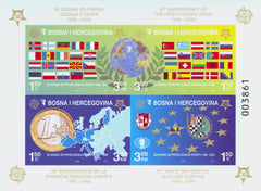 #529e Bosnia (Muslim) - Europa Stamps, 50th Anniv. Imperf. S/S (MNH)