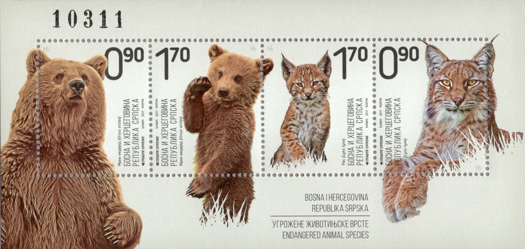 #584 Bosnia (Serb) - Endangered Animals M/S (MNH)