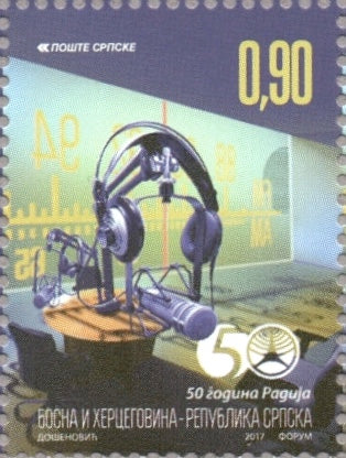 #559 Bosnia (Serb) - Radio in Banja Luka, 50th Anniv. (MNH)
