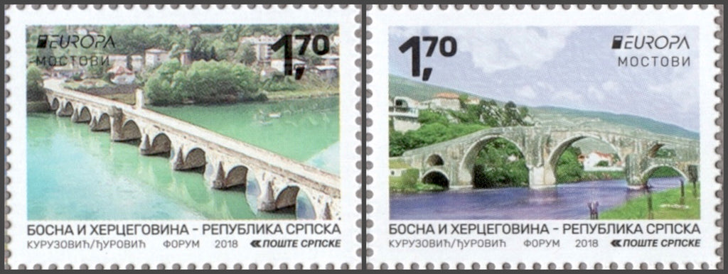 #589-590 Bosnia (Serb) - 2018 Europa: Bridges, Set of 2 (MNH)