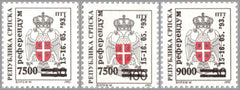 #24-26 Bosnia (Serb) - Nos. 15-16 Surcharged (MNH)