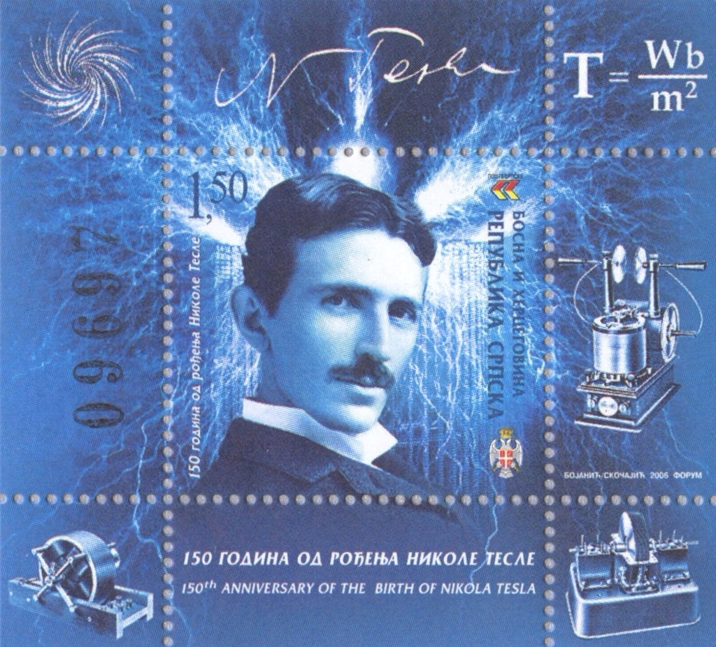 #283 Bosnia (Serb) - Nikola Tesla, Inventor S/S (MNH)