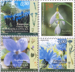 #334-337 Bosnia (Serb) - Flowers (MNH)