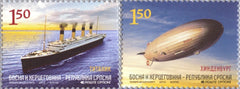 #445-446 Bosnia (Serb) - Transportation Disasters: Titanic, Hindenburg (MNH)