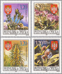#53-56 Bosnia (Serb) - Flowers (MNH)